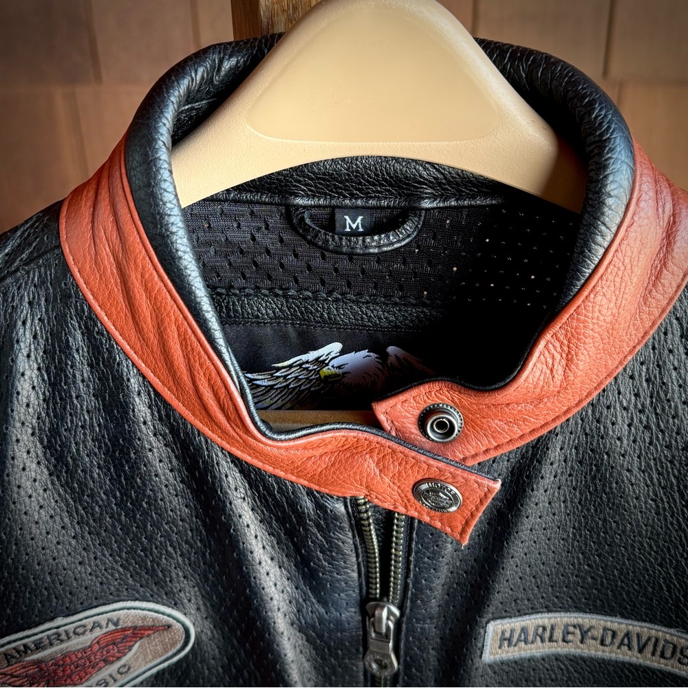 Ladies Harley-Davidson Black and Orange Legendary Jacket - Picture 8 of 9